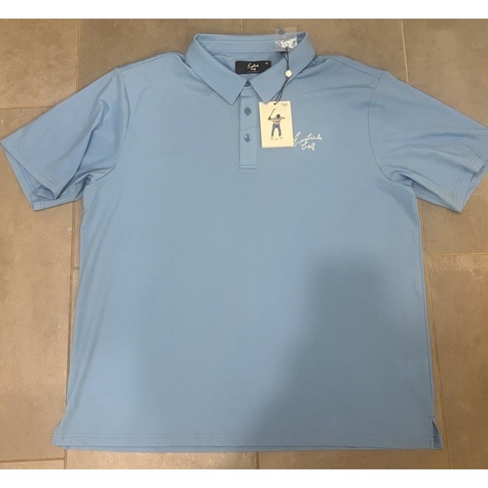 New Eastside Golf Mens Performance Polo Shirt Blue Short Sleeve Size XL